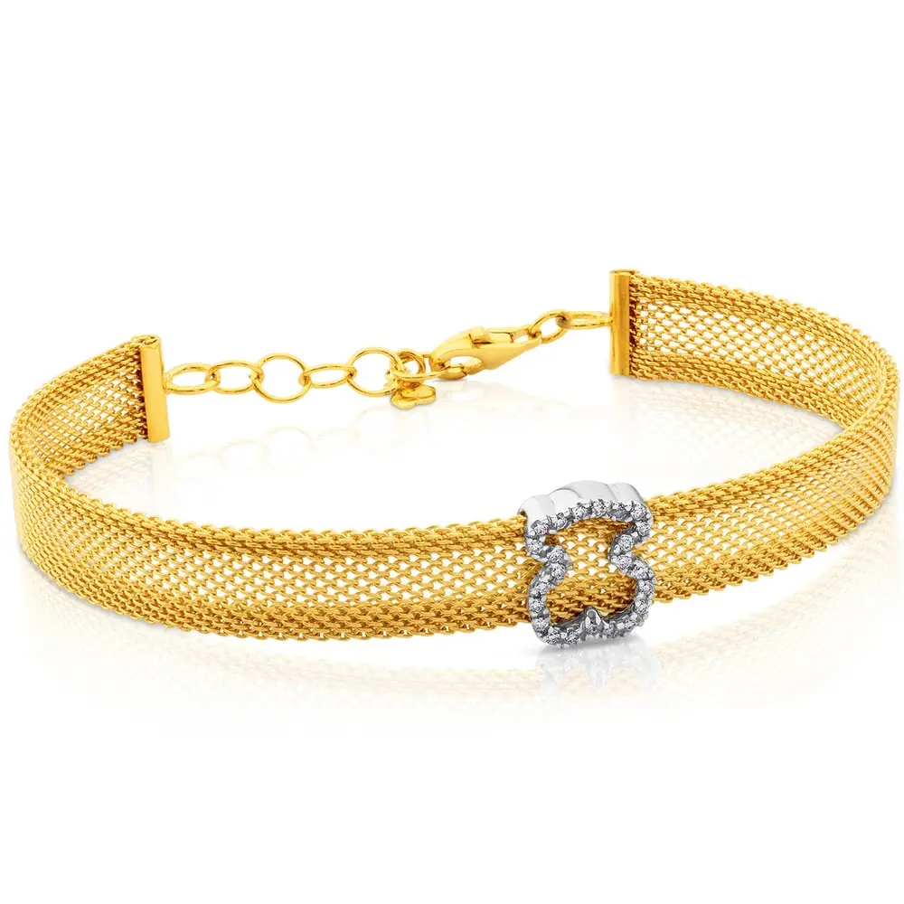 Браслет Tous Icon Mesh Bear Motif, желтое золото/белое золото/бриллианты
Браслет Tous Icon Mesh Bear Motif, желтое золото/белое золото/бриллианты