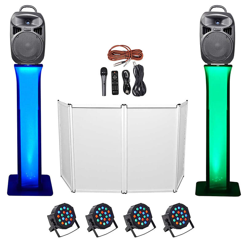 DJ-пакет с двумя 8-дюймовыми Bluetooth-динамиками + микрофоном + штативом + тотемными стойками + фасадом + парами Rockville RPG082K+(2) RTP32W+RFAAW PACK
DJ-пакет с двумя 8-дюймовыми Bluetooth-динамиками + микрофоном + штативом + тотемными стойками + фасадом + парами Rockville RPG082K+(2) RTP32W+RFAAW PACK