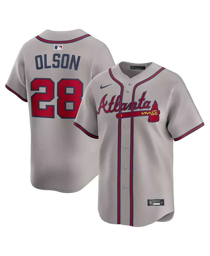 Мужская серая дорожная лимитированная джерси игрока Atlanta Braves Мэтта Олсона Nike
Мужская серая дорожная лимитированная джерси игрока Atlanta Braves Мэтта Олсона Nike