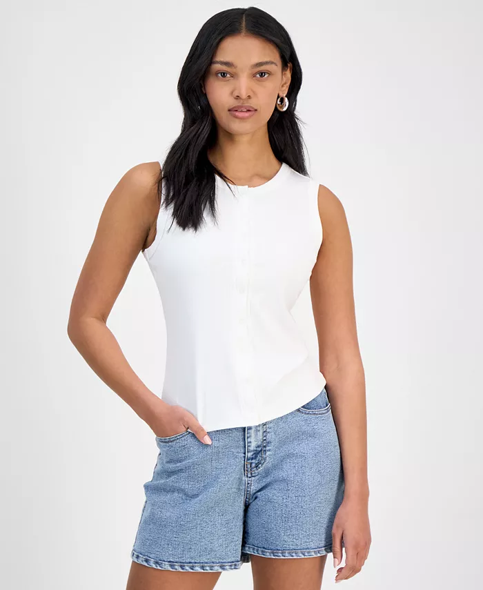 Женский ребристый топ на застежке-кнопке And Now This, белый
Женский ребристый топ на застежке-кнопке And Now This, белый