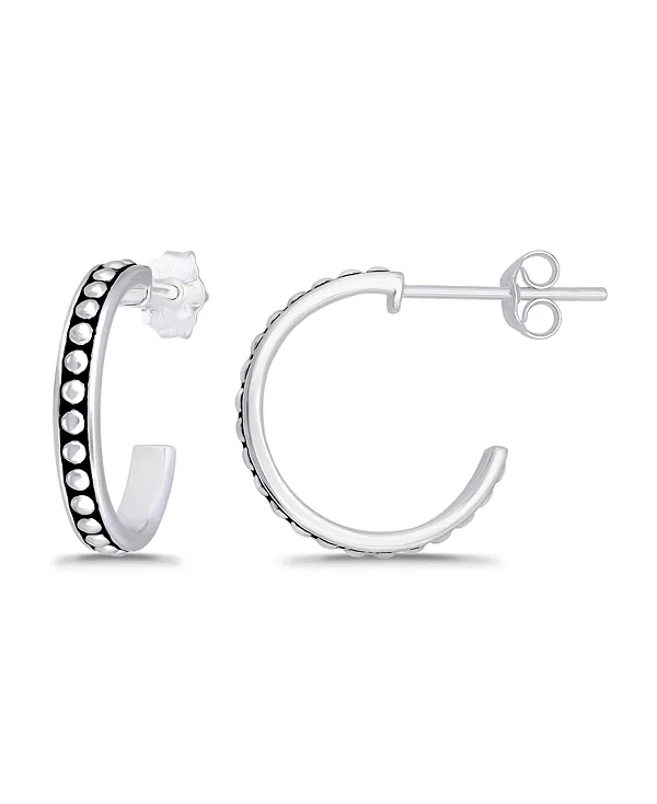 Круглые серьги-полукольца из окисленного бисера Macy'S, silver
Круглые серьги-полукольца из окисленного бисера Macy'S, silver