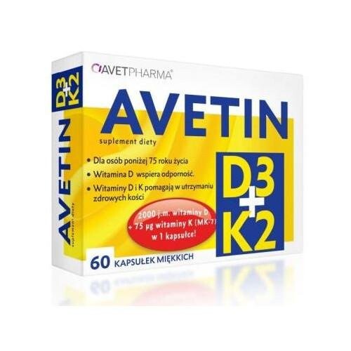 Аветин Д3+К2, 60 капс. Avet
Аветин Д3+К2, 60 капс. Avet