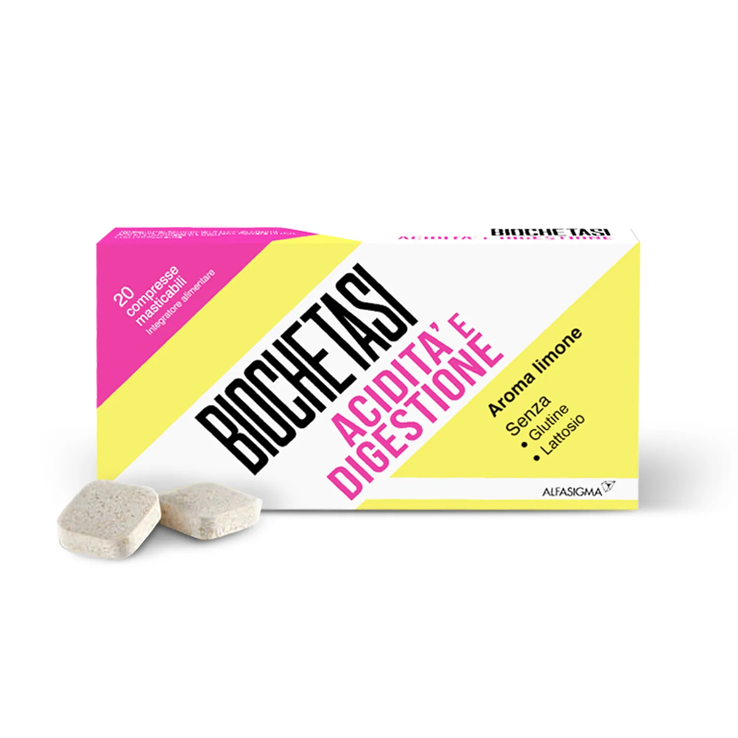 Alfasigma Biochetasi Пищеварение и кислотность 20 жевательных таблеток со вкусом лимона
Alfasigma Biochetasi Пищеварение и кислотность 20 жевательных таблеток со вкусом лимона