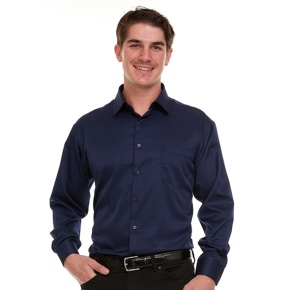 Мужская классическая рубашка из атласа стрейч Geoffrey Beene обычного кроя, цвет Space Navy
Мужская классическая рубашка из атласа стрейч Geoffrey Beene обычного кроя, цвет Space Navy