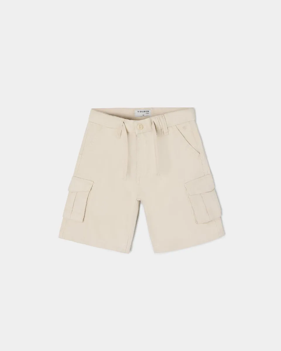 Детские бермуды карго со шнурком для регулировки Silbon, цвет Piedra 
Детские бермуды карго со шнурком для регулировки Silbon, цвет Piedra