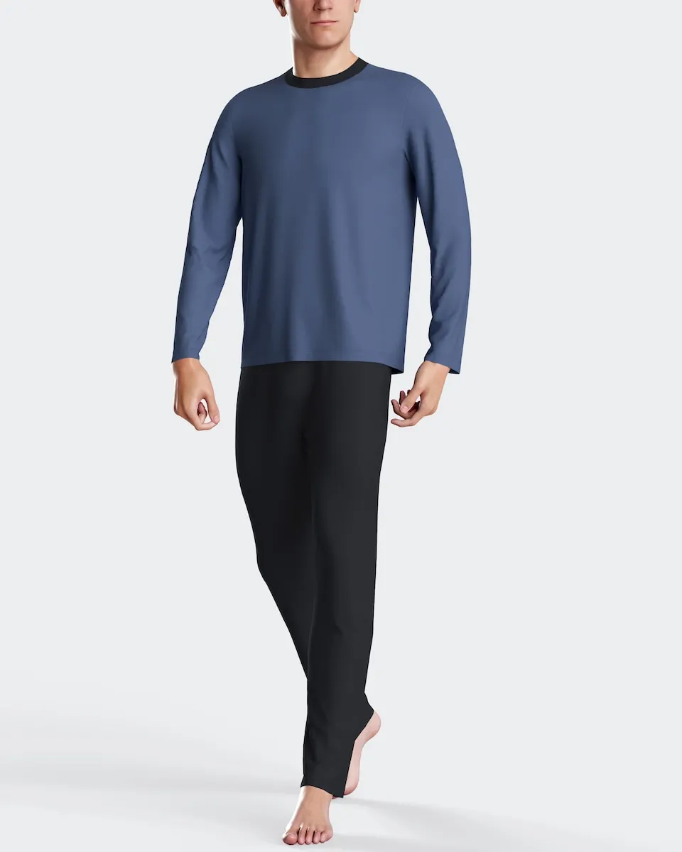 Мужская длинная трикотажная пижама с эластичным поясом Impetus, синий/черный
Мужская длинная трикотажная пижама с эластичным поясом Impetus, синий/черный