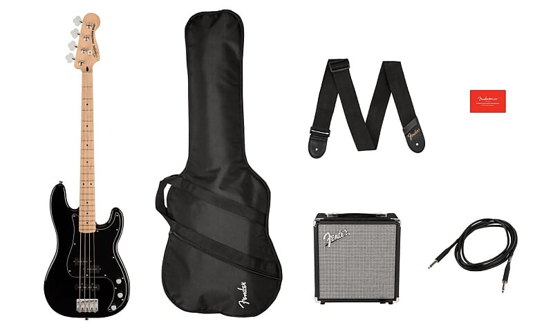 Squier Affinity Series Precision Bass PJ Pack, кленовый гриф, черный, сумка для концерта, Rumble 15 Fender
Squier Affinity Series Precision Bass PJ Pack, кленовый гриф, черный, сумка для концерта, Rumble 15 Fender