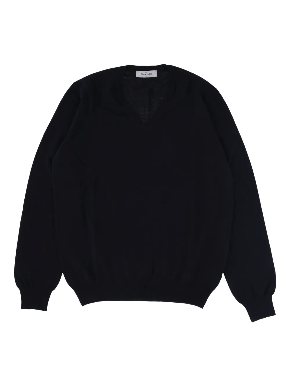 Хлопковый свитер с V-образным вырезом Gran Sasso, черный
Хлопковый свитер с V-образным вырезом Gran Sasso, черный