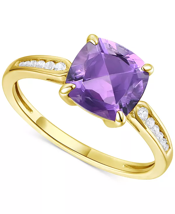 Кольцо-Подушка с аметистом (1-7/8 карата tw) и выращенным в лаборатории белым сапфиром (1/10 карата tw) из стерлингового серебра с 14-каратным золотом (также с другими драгоценными камнями) Macy'S, amethyst
Кольцо-Подушка с аметистом (1-7/8 карата tw) и выращенным в лаборатории белым сапфиром (1/10 карата tw) из стерлингового серебра с 14-каратным золотом (также с другими драгоценными камнями) Macy'S, amethyst