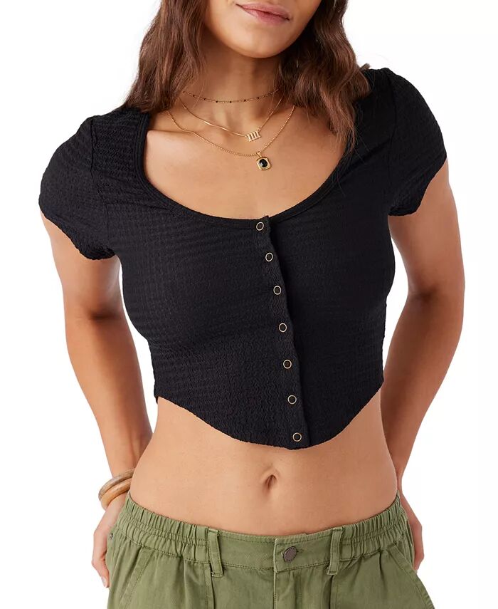 Топ Marlena Juniors с круглым вырезом и застежкой на пуговицы спереди O'Neill, черный
Топ Marlena Juniors с круглым вырезом и застежкой на пуговицы спереди O'Neill, черный