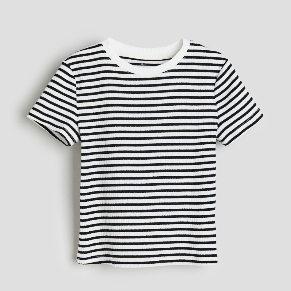 Футболка H&M Kids Ribbed Cotton Jersey, белый/черный
Футболка H&M Kids Ribbed Cotton Jersey, белый/черный