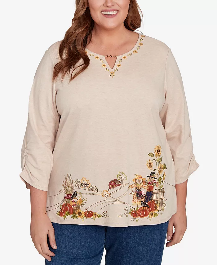 Классический топ размера плюс с вырезом-замочной скважиной и каймой в виде пугала Alfred Dunner, мультиколор
Классический топ размера плюс с вырезом-замочной скважиной и каймой в виде пугала Alfred Dunner, мультиколор