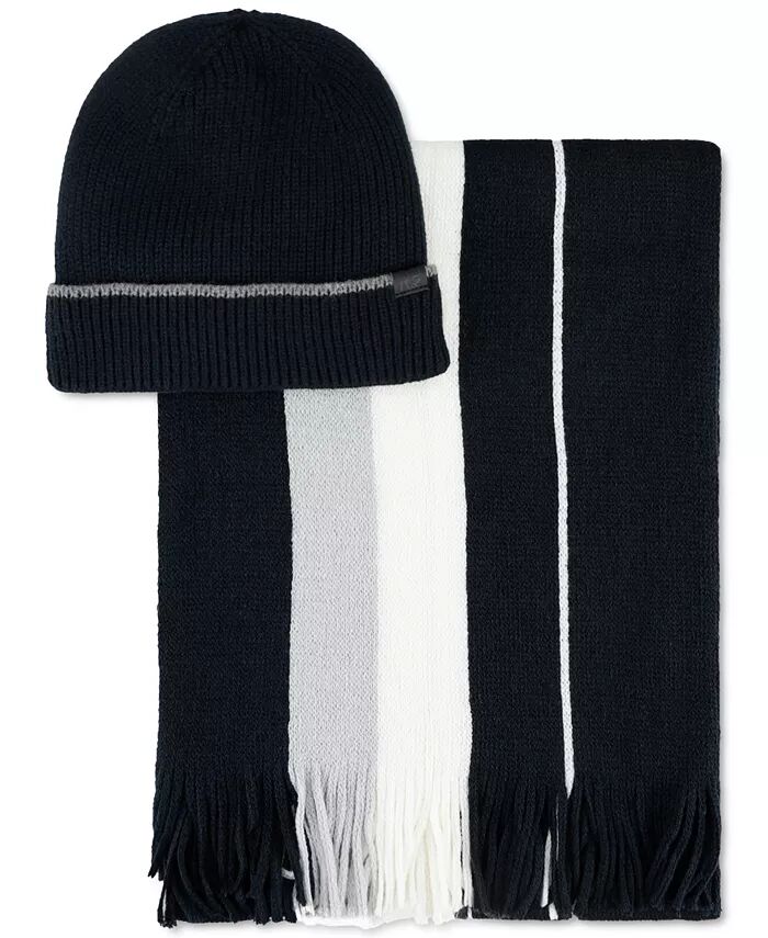 Мужской комплект из полосатой шапки и шарфа Kenneth Cole Reaction, синий
Мужской комплект из полосатой шапки и шарфа Kenneth Cole Reaction, синий