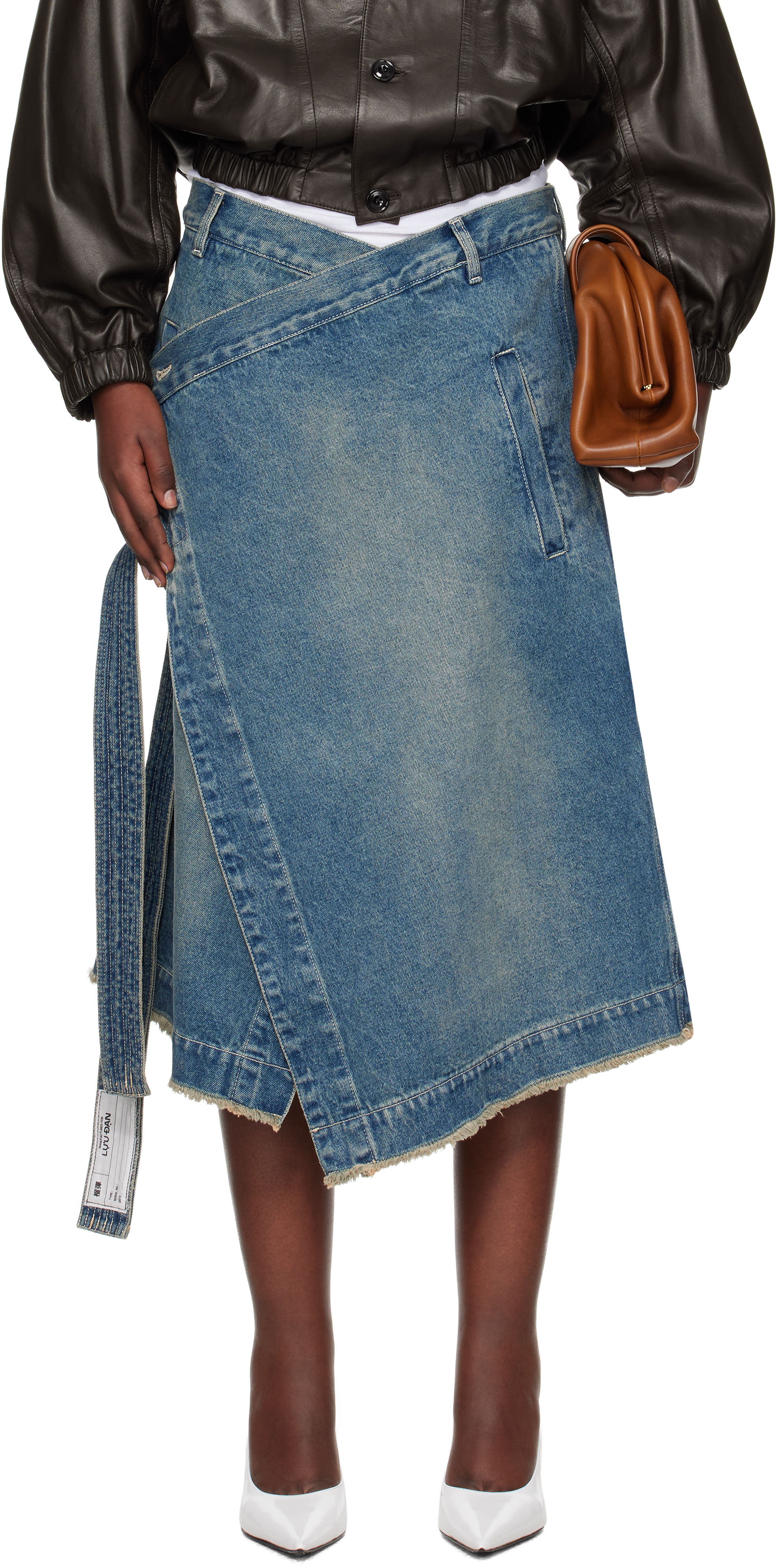 Юбка-миди из синего денима LU'U DAN
Юбка-миди из синего денима LU'U DAN