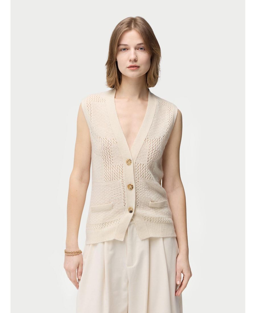 Женский кашемировый жилет с комбинированным узором Gobi Cashmere, Neutral-vaporous gray
Женский кашемировый жилет с комбинированным узором Gobi Cashmere, Neutral-vaporous gray