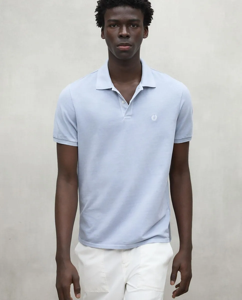 Мужская поло с коротким рукавом и воротником на пуговицах Ecoalf, светло-голубой 
Мужская поло с коротким рукавом и воротником на пуговицах Ecoalf, светло-голубой