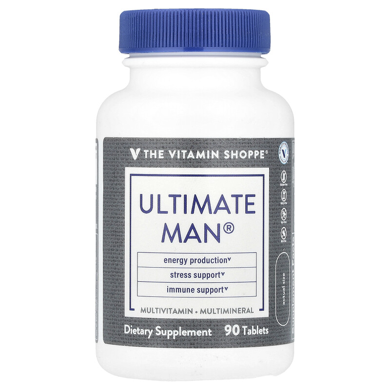 The Vitamin Shoppe, Ultimate Man, мультивитамины и мультиминералы, 90 таблеток
The Vitamin Shoppe, Ultimate Man, мультивитамины и мультиминералы, 90 таблеток