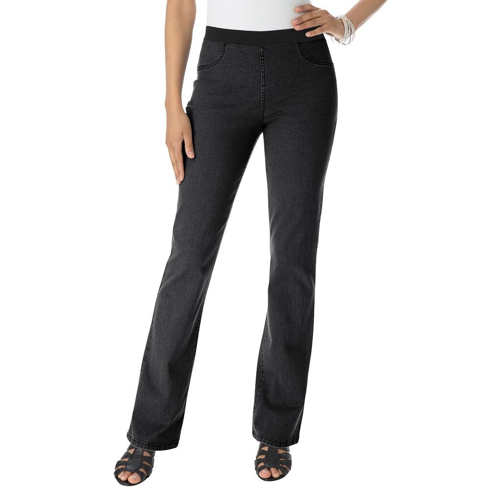 Женские невидимые эластичные джинсы Roaman's больших размеров на весь день Bootcut, цвет Black Denim
Женские невидимые эластичные джинсы Roaman's больших размеров на весь день Bootcut, цвет Black Denim