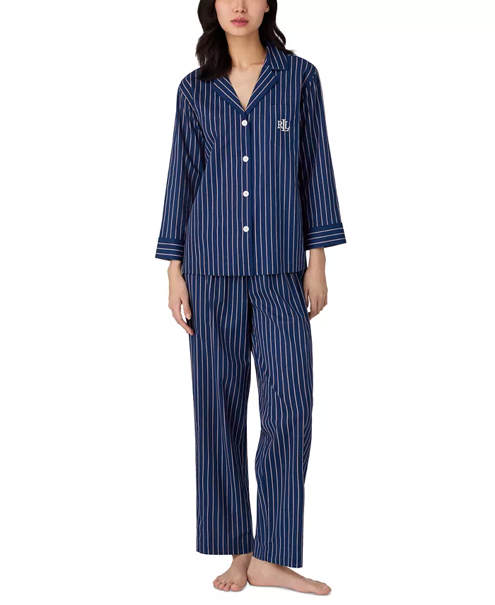 Женский пижамный комплект с рукавом 3/4 и брюками до щиколотки Lauren Ralph Lauren, синий
Женский пижамный комплект с рукавом 3/4 и брюками до щиколотки Lauren Ralph Lauren, синий