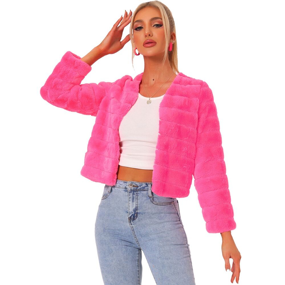 Женская однотонная однотонная лохматая шуба из мягкого искусственного меха без воротника с длинными рукавами ALLEGRA K, цвет Hot Pink, Розовый, Женская однотонная однотонная лохматая шуба из мягкого искусственного меха без воротника с длинными рукавами AL 
Женская однотонная однотонная лохматая шуба из мягкого искусственного меха без воротника с длинными рукавами ALLEGRA K, цвет Hot Pink, Розовый, Женская однотонная однотонная лохматая шуба из мягкого искусственного меха без воротника с длинными рукавами AL
