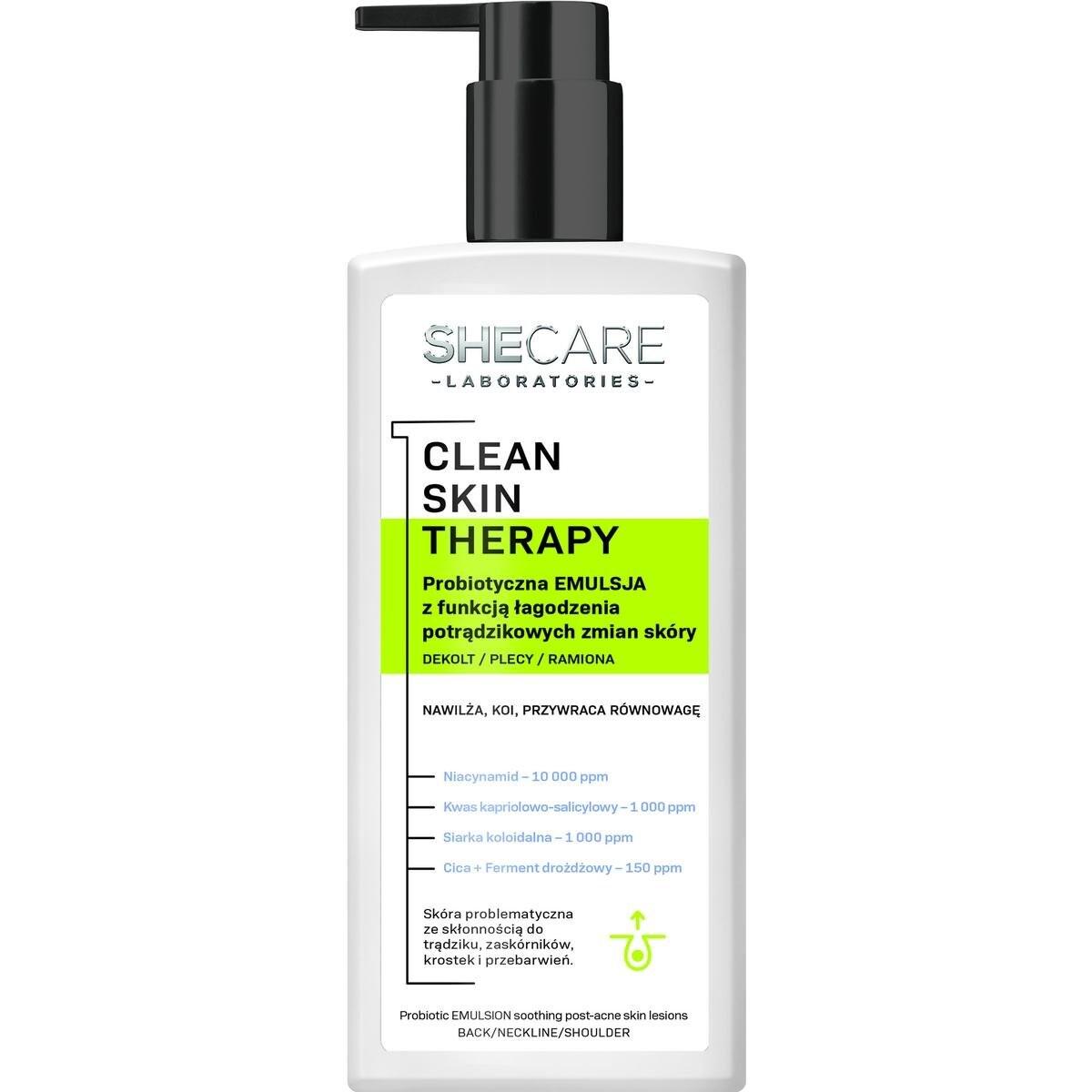 SHE, Shecare Clean Skin Therapy, эмульсия для тела с пробиотиками, 225 мл
SHE, Shecare Clean Skin Therapy, эмульсия для тела с пробиотиками, 225 мл
