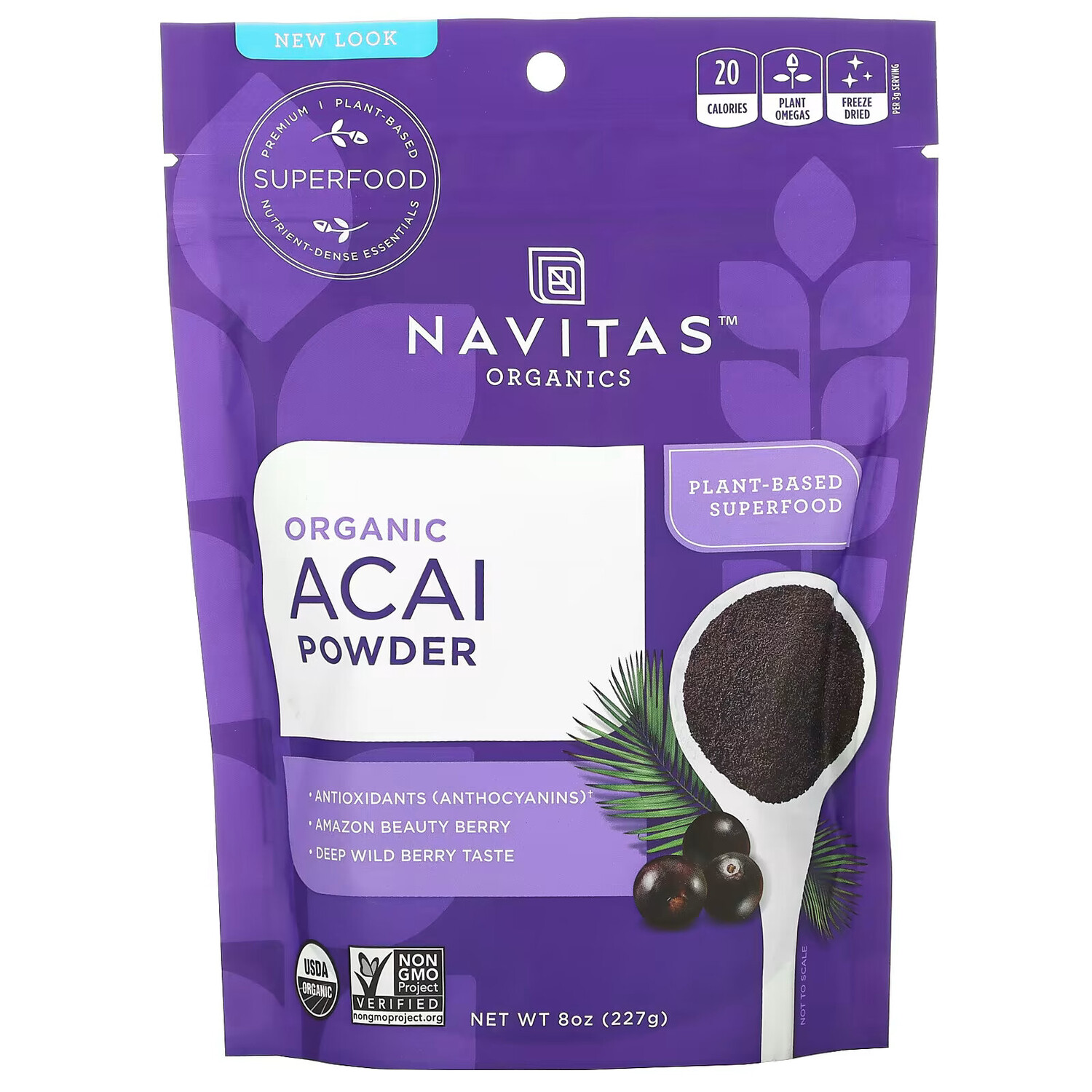 Navitas Organics, Органический порошок асаи, 227 г
Navitas Organics, Органический порошок асаи, 227 г