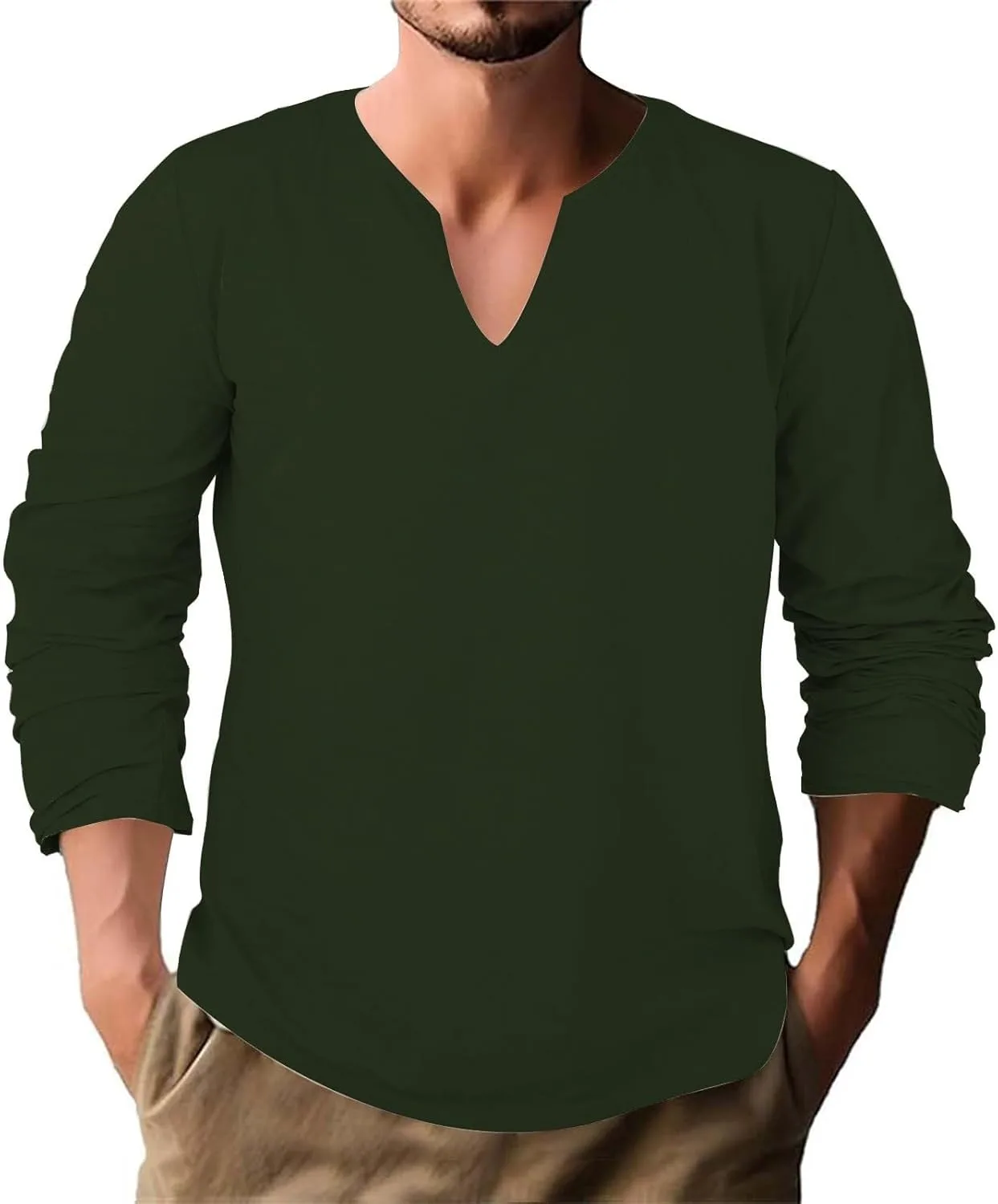 Мужская летняя рубашка из хлопка и льна с длинными рукавами HJINGSUN
Мужская летняя рубашка из хлопка и льна с длинными рукавами HJINGSUN