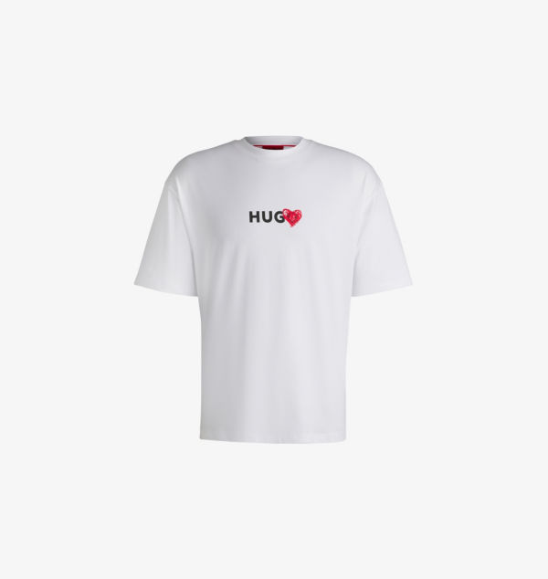 Футболка свободного кроя из хлопкового джерси с фирменным принтом Hugo, белый
Футболка свободного кроя из хлопкового джерси с фирменным принтом Hugo, белый