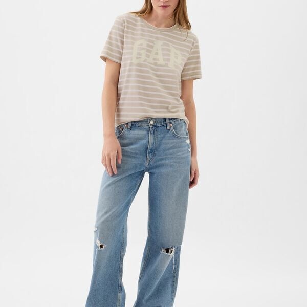 Полосатая футболка с логотипом Gap, белый
Полосатая футболка с логотипом Gap, белый