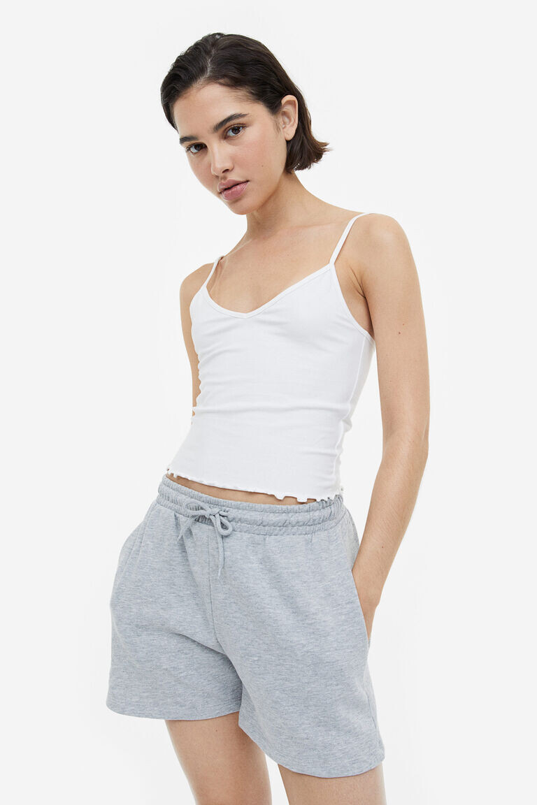 Укороченный топ с бретелями H&M, белый
Укороченный топ с бретелями H&M, белый