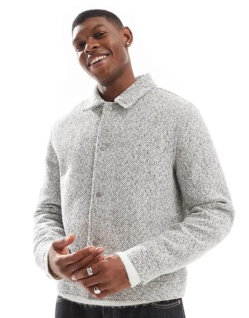 Куртка харрингтон из шерсти с нейтральным узором «ёлочка» ASOS DESIGN, Серый, Куртка харрингтон из шерсти с нейтральным узором «ёлочка» ASOS DESIGN
Куртка харрингтон из шерсти с нейтральным узором «ёлочка» ASOS DESIGN, Серый, Куртка харрингтон из шерсти с нейтральным узором «ёлочка» ASOS DESIGN