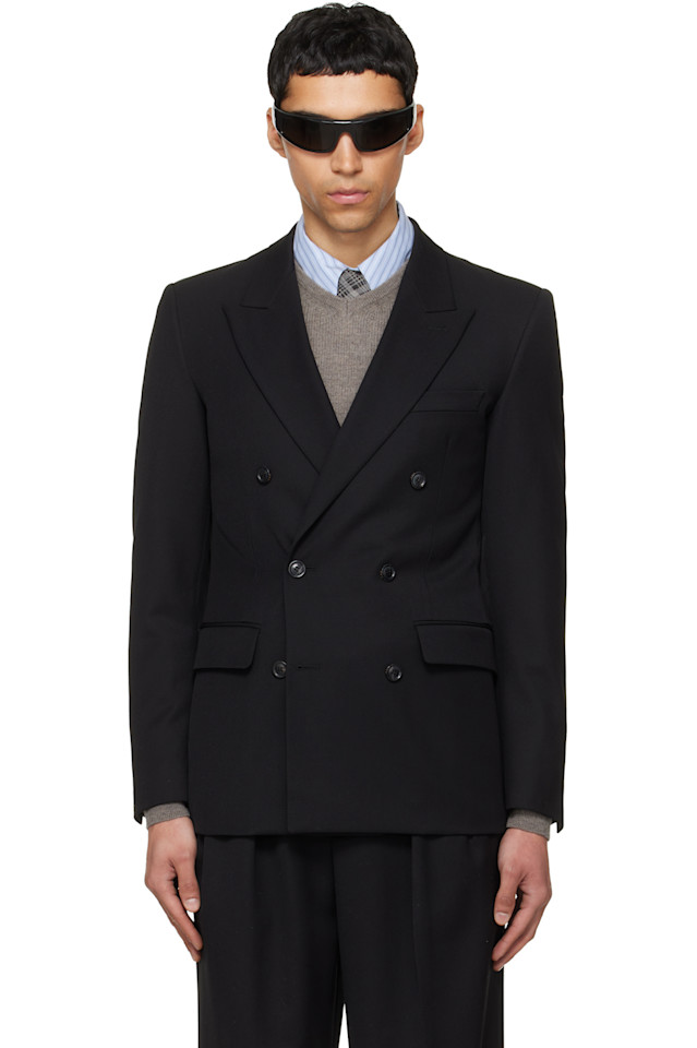 Двубортный шерстяной пиджак приталенного кроя Tonywack, черный
Двубортный шерстяной пиджак приталенного кроя Tonywack, черный