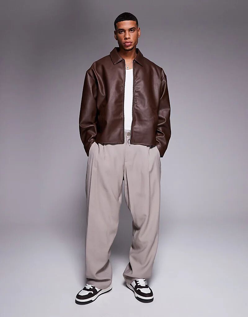 Свободная куртка харрингтон свободного кроя из искусственной кожи коричневого цвета ASOS DESIGN, Коричневый, Свободная куртка харрингтон свободного кроя из искусственной кожи коричневого цвета ASOS DESIGN
Свободная куртка харрингтон свободного кроя из искусственной кожи коричневого цвета ASOS DESIGN, Коричневый, Свободная куртка харрингтон свободного кроя из искусственной кожи коричневого цвета ASOS DESIGN