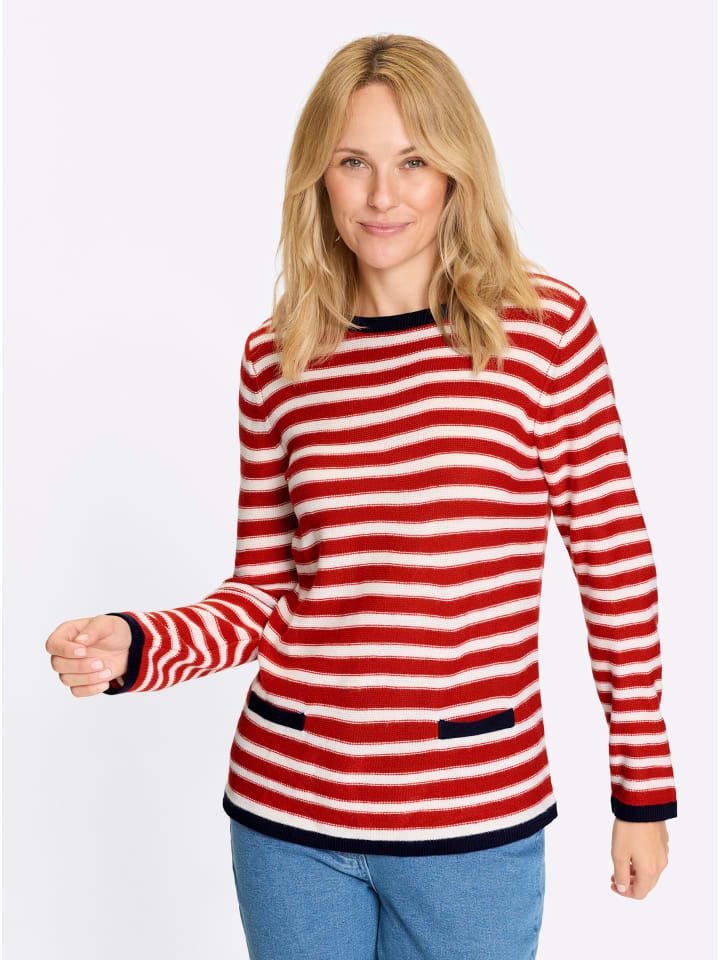 Свитер с круглым вырезом в красно-белую полоску Sieh an!
Свитер с круглым вырезом в красно-белую полоску Sieh an!