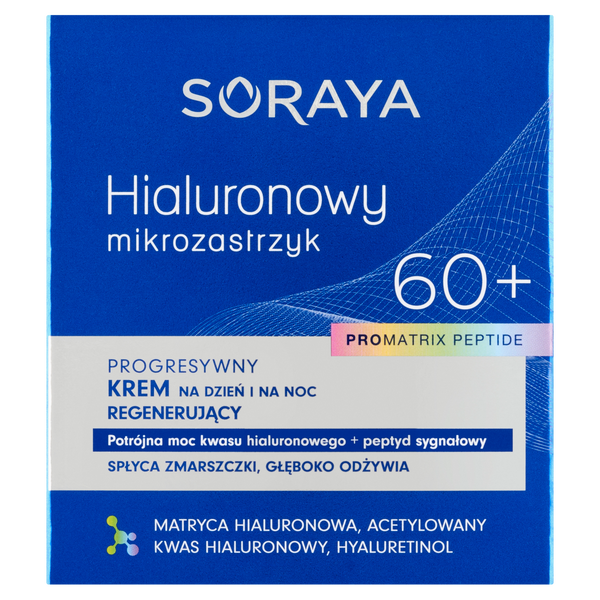 Прогрессивный регенерирующий крем для лица 60+ для дня и ночи, 50 мл Soraya Hialuronowy mikrozastrzyk
Прогрессивный регенерирующий крем для лица 60+ для дня и ночи, 50 мл Soraya Hialuronowy mikrozastrzyk