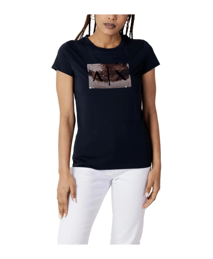 Футболка с круглым вырезом из хлопка с короткими рукавами. Armani Exchange, синий
Футболка с круглым вырезом из хлопка с короткими рукавами. Armani Exchange, синий