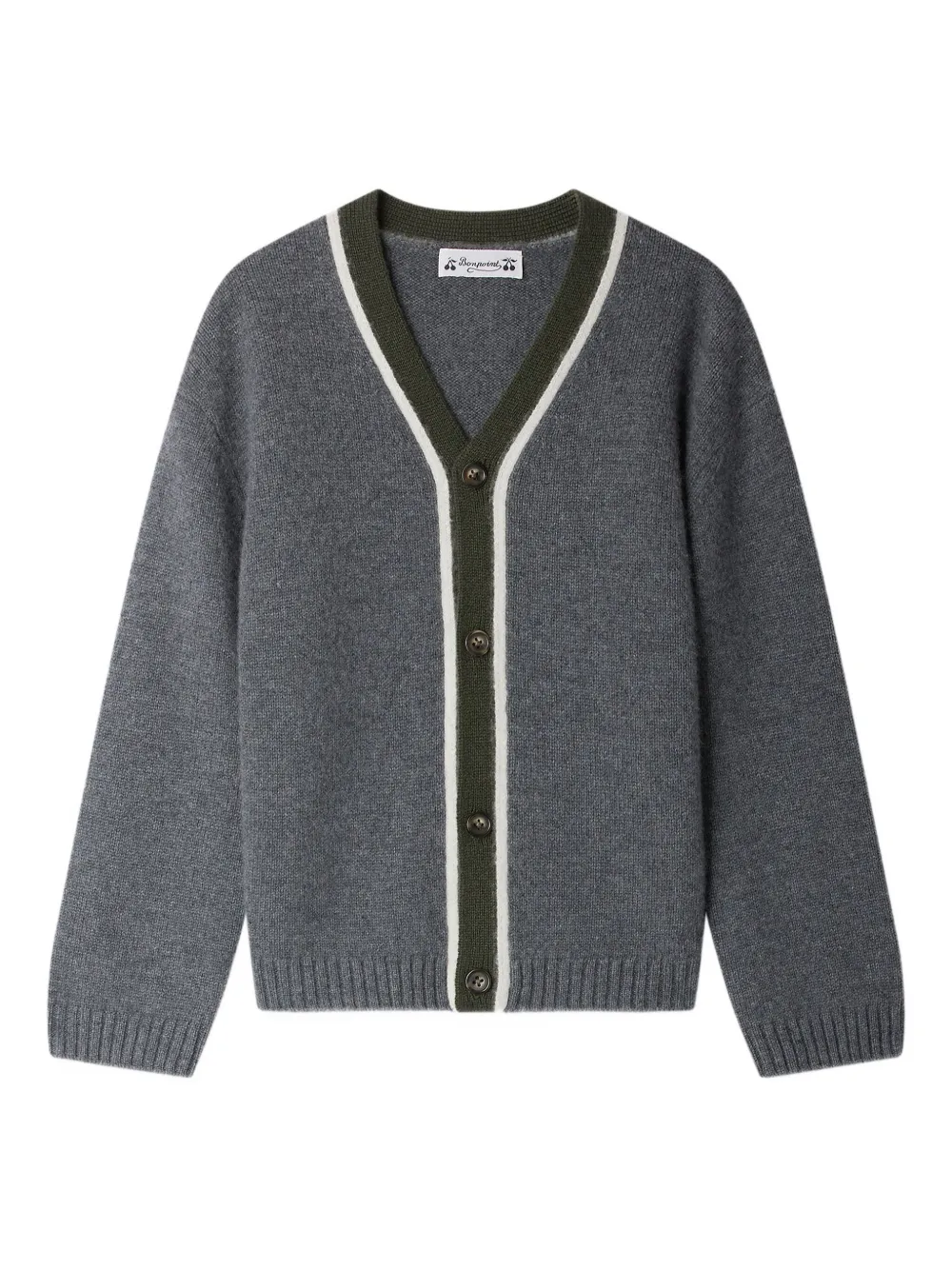 Кардиган на пуговицах с V-образным вырезом Bonpoint, серый
Кардиган на пуговицах с V-образным вырезом Bonpoint, серый