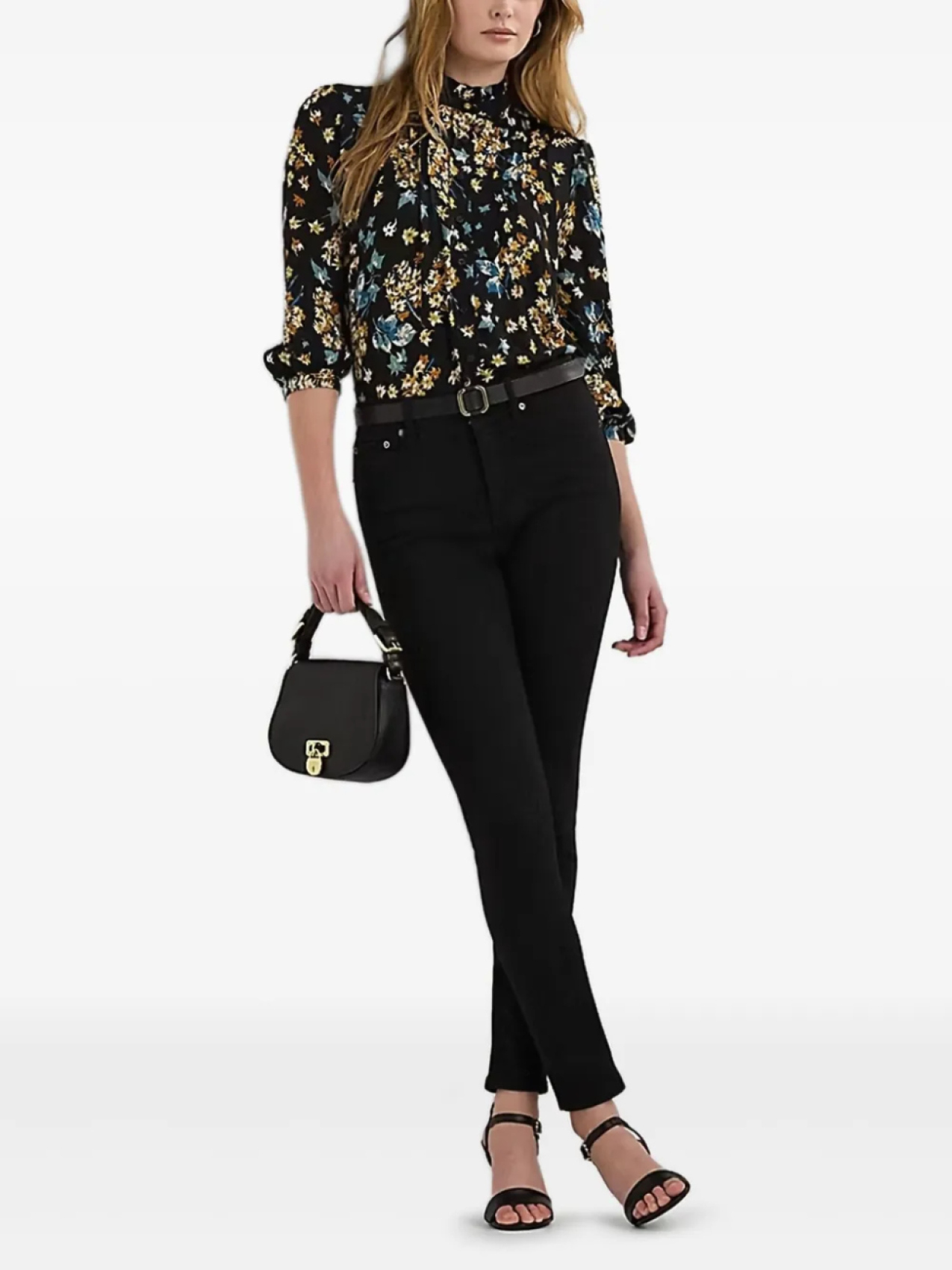 Рубашка из жоржета с цветочным принтом Lauren Ralph Lauren, черный
Рубашка из жоржета с цветочным принтом Lauren Ralph Lauren, черный