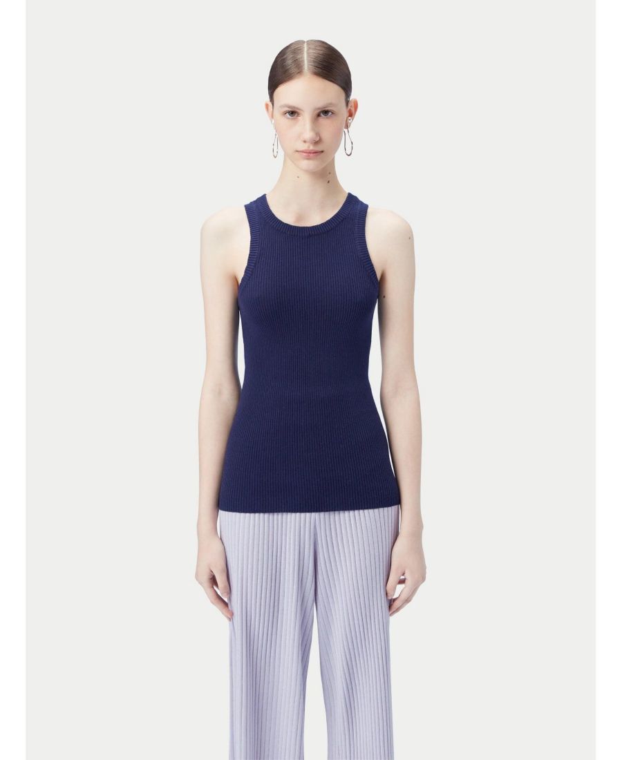 Женская майка из 100% ребристого хлопка, шелка и кашемира Gobi Cashmere, Black-mood indigo
Женская майка из 100% ребристого хлопка, шелка и кашемира Gobi Cashmere, Black-mood indigo