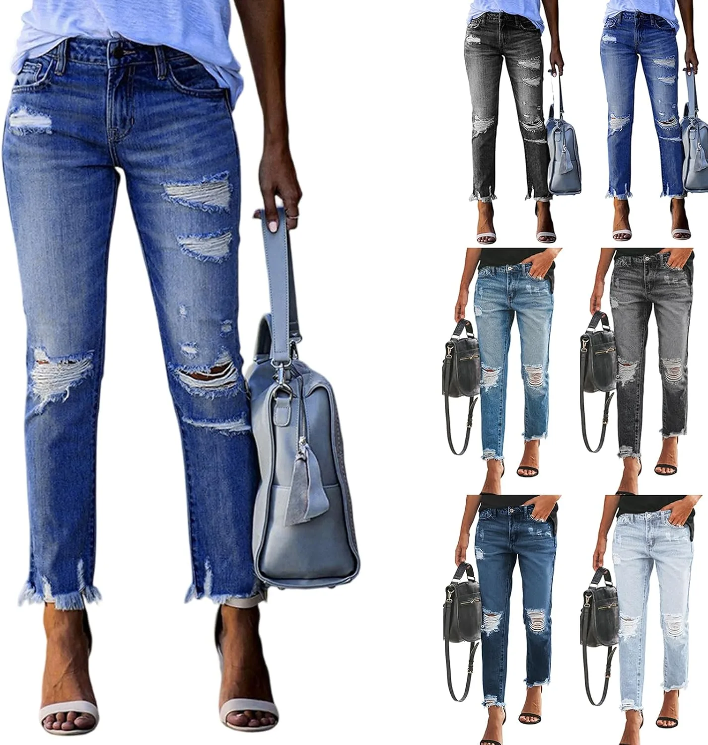 Женские джинсы капри Mid Waisted Ripped Boyfriend с прямыми штанинами и рваным краем Slakkenreis
Женские джинсы капри Mid Waisted Ripped Boyfriend с прямыми штанинами и рваным краем Slakkenreis