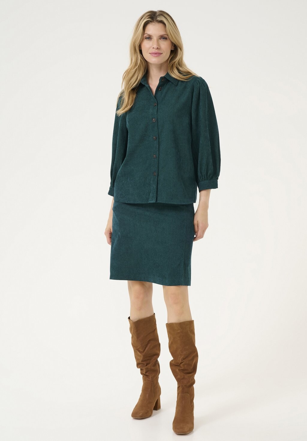 Блузка на пуговицах VERA Kaffe, зеленый
Блузка на пуговицах VERA Kaffe, зеленый