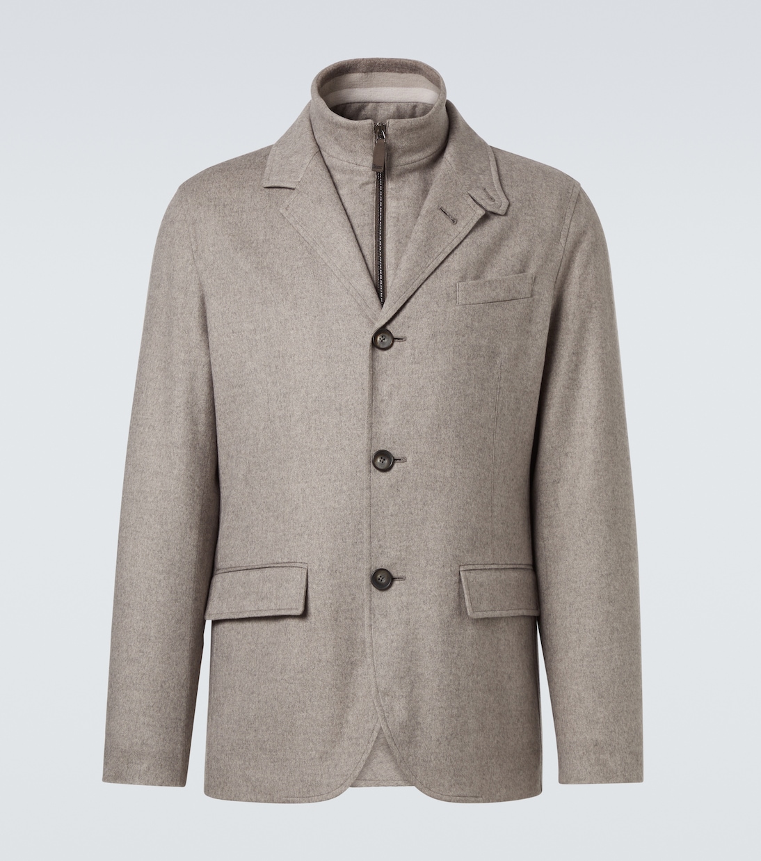 Многослойный шелково-кашемировый блейзер Herno, Tortora
Многослойный шелково-кашемировый блейзер Herno, Tortora