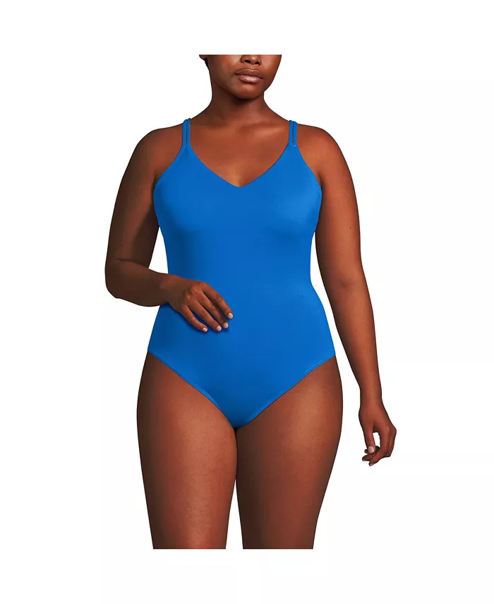 Женский слитный купальник Tugless QuickDry с V-образным вырезом и высоким бедром Lands' End, синий
Женский слитный купальник Tugless QuickDry с V-образным вырезом и высоким бедром Lands' End, синий