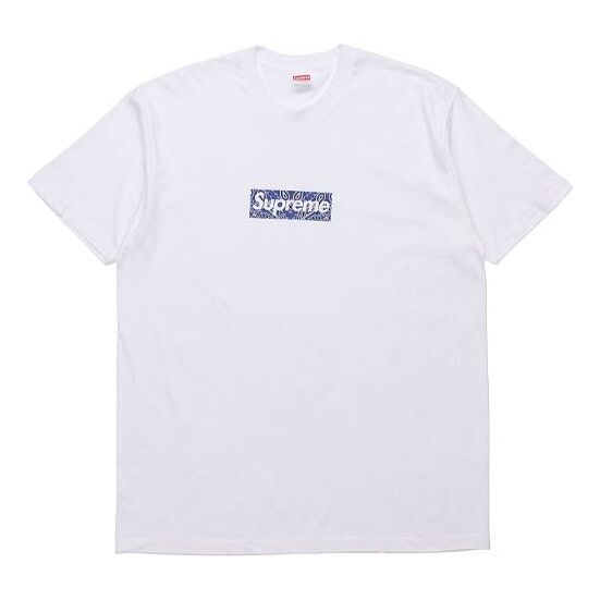 Футболка fw19 week 17 bandana box logo tee Supreme, белый 
Футболка fw19 week 17 bandana box logo tee Supreme, белый