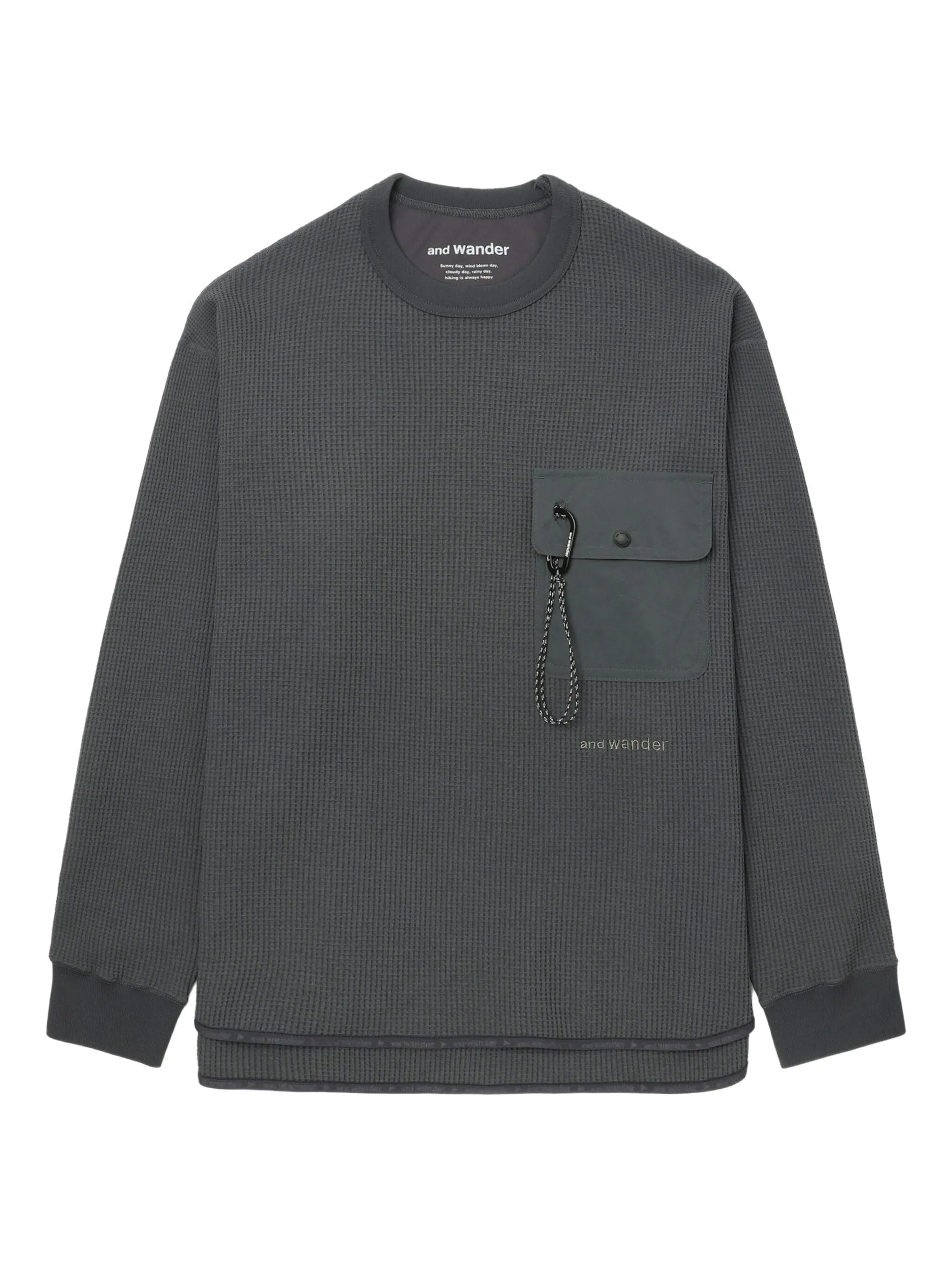 Фактурная толстовка с карманом And Wander, серый
Фактурная толстовка с карманом And Wander, серый