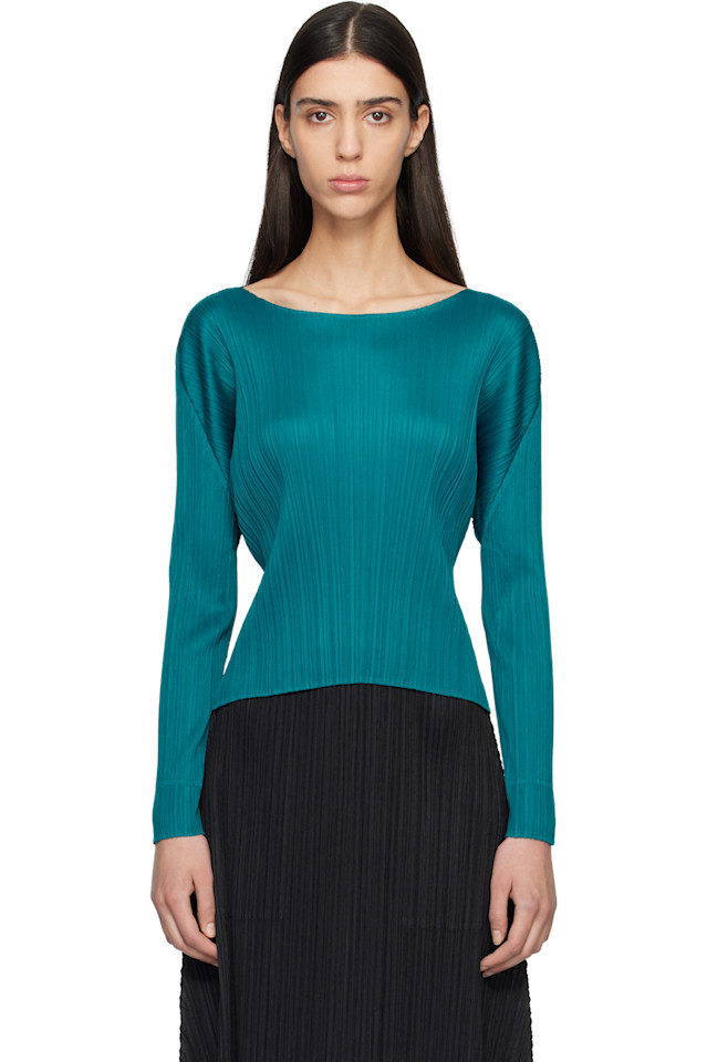 Pleats Please Issey Miyake Синие ежемесячные цвета октябрь верх
Pleats Please Issey Miyake Синие ежемесячные цвета октябрь верх