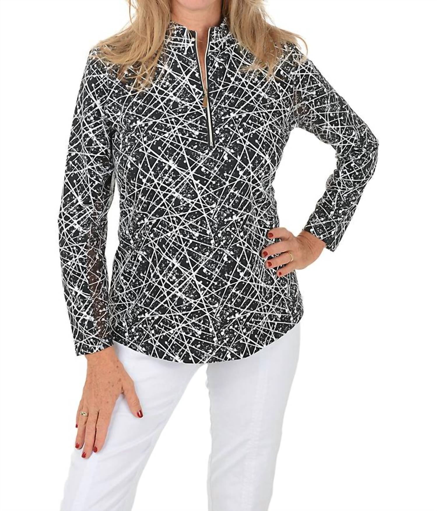 Черно-белый топ с высокой горловиной на молнии Lulu-B
Черно-белый топ с высокой горловиной на молнии Lulu-B