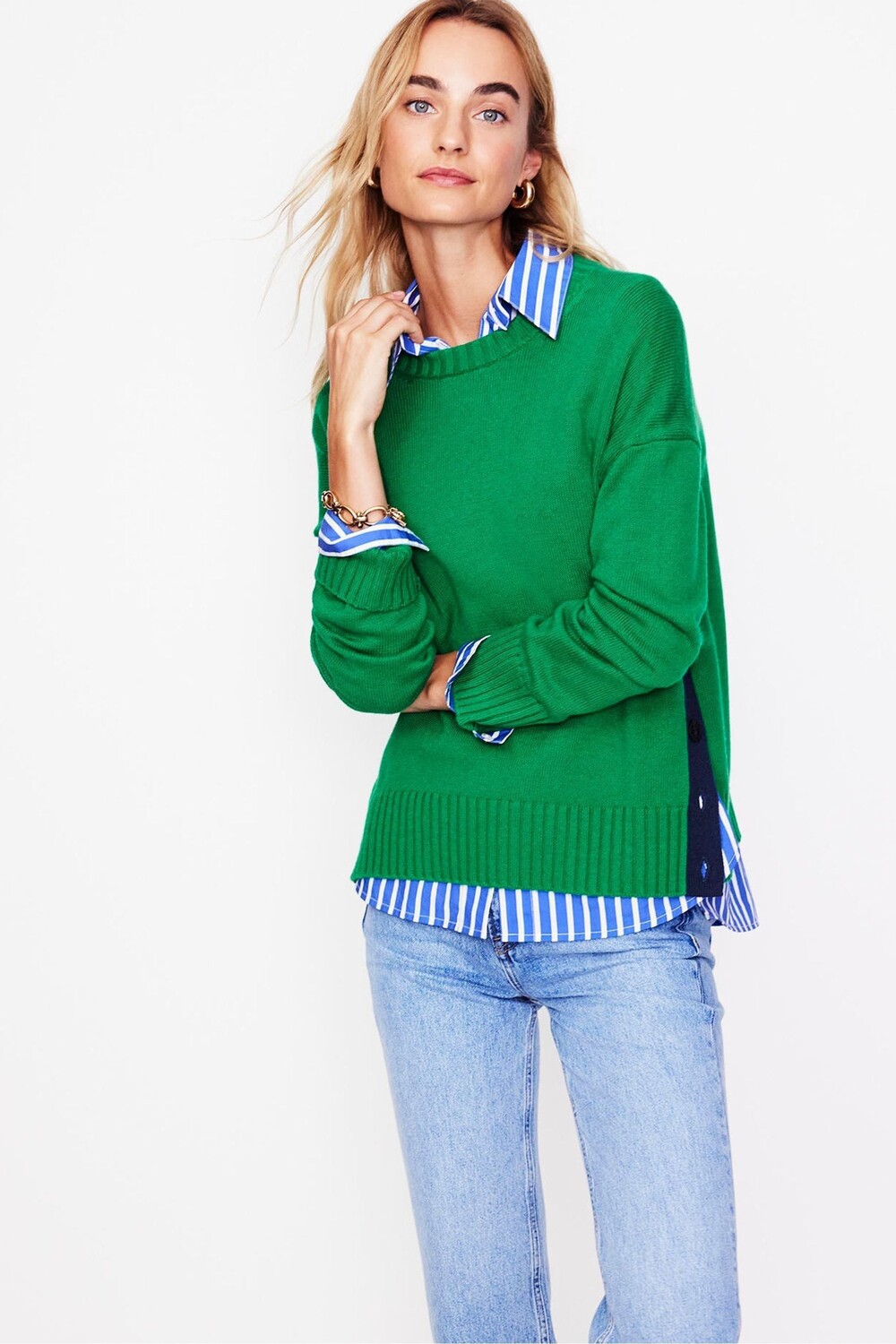 Джемпер Zia с застежкой на пуговицы сбоку Boden, зеленый
Джемпер Zia с застежкой на пуговицы сбоку Boden, зеленый