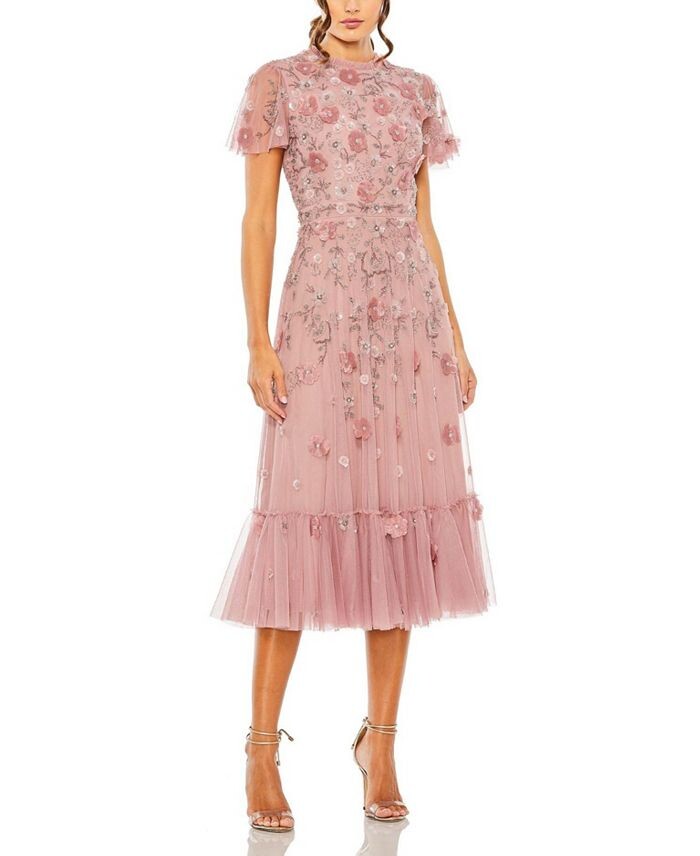 Платье А-силуэта Mac Duggal с высоким воротником, цветочной аппликацией и бисером, розовый
Платье А-силуэта Mac Duggal с высоким воротником, цветочной аппликацией и бисером, розовый