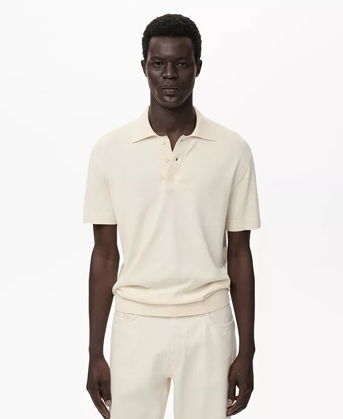 Мужская хлопковая вязаная поло Mango, белый
Мужская хлопковая вязаная поло Mango, белый